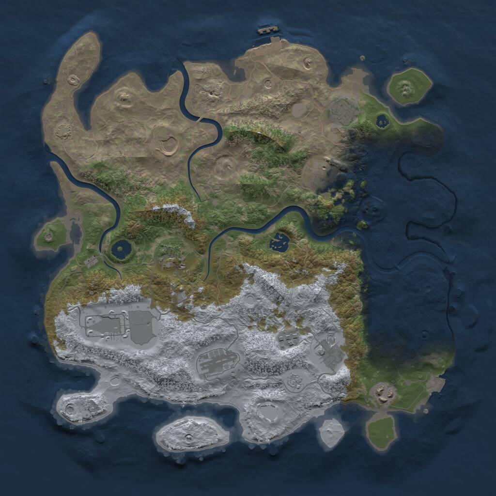 Rust Map: Procedural Map, Size: 3900, Seed: 57334990, 15 Monuments