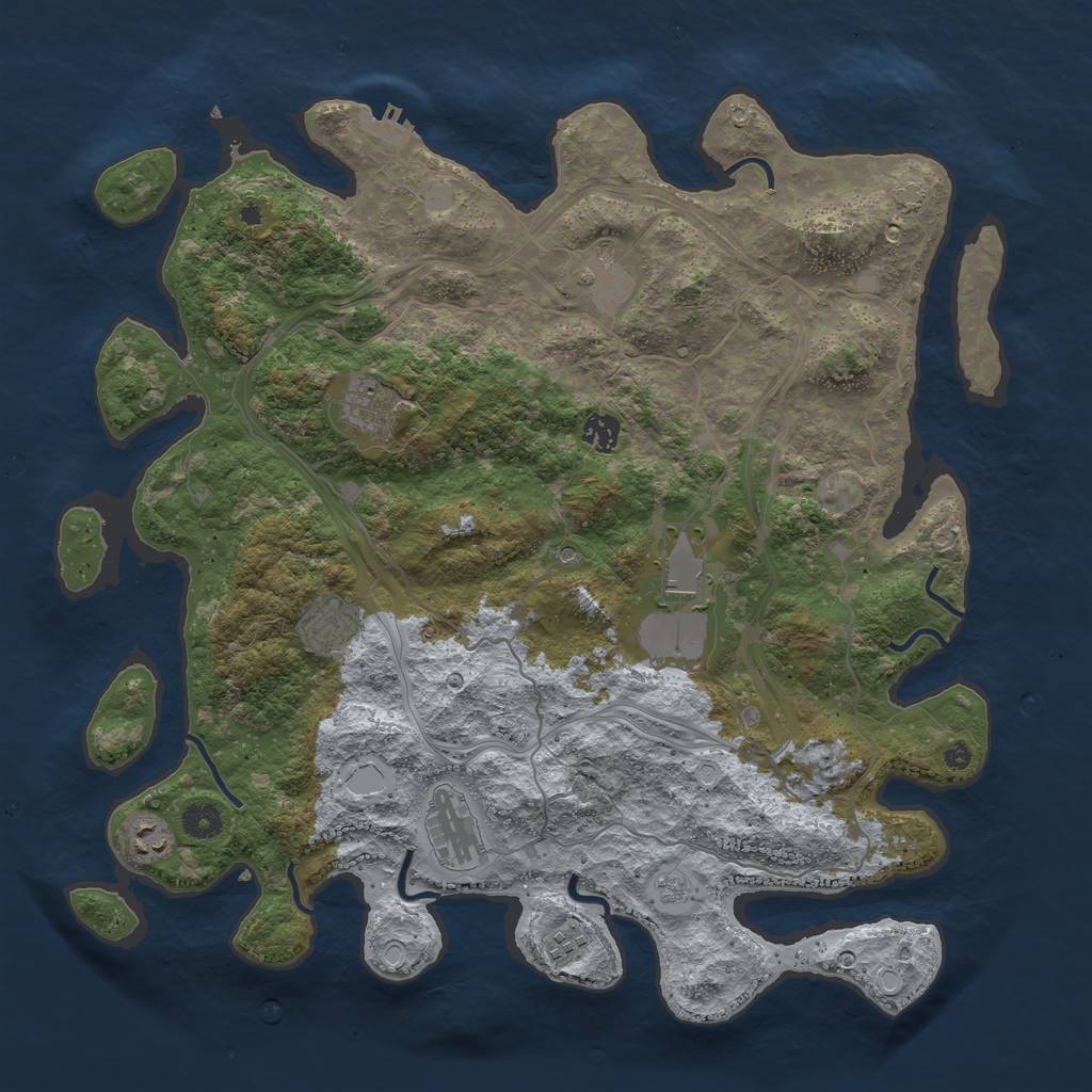 Rust Map: Procedural Map, Size: 4250, Seed: 2689, 15 Monuments