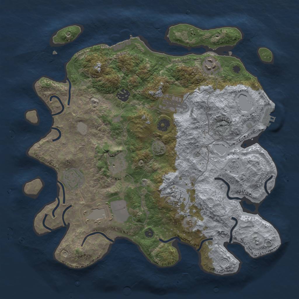 Rust Map: Procedural Map, Size: 3500, Seed: 31808187, 15 Monuments