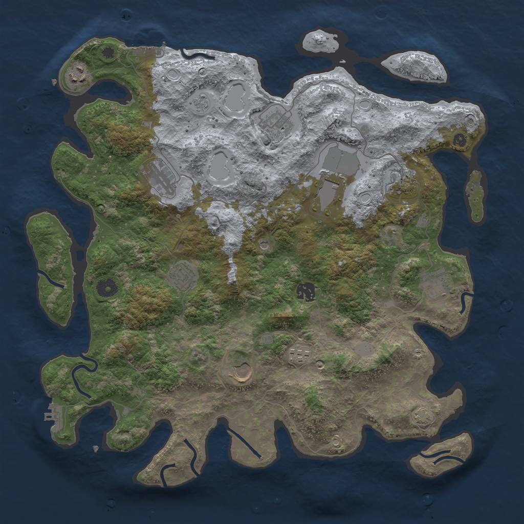 Rust Map: Procedural Map, Size: 3999, Seed: 400, 18 Monuments