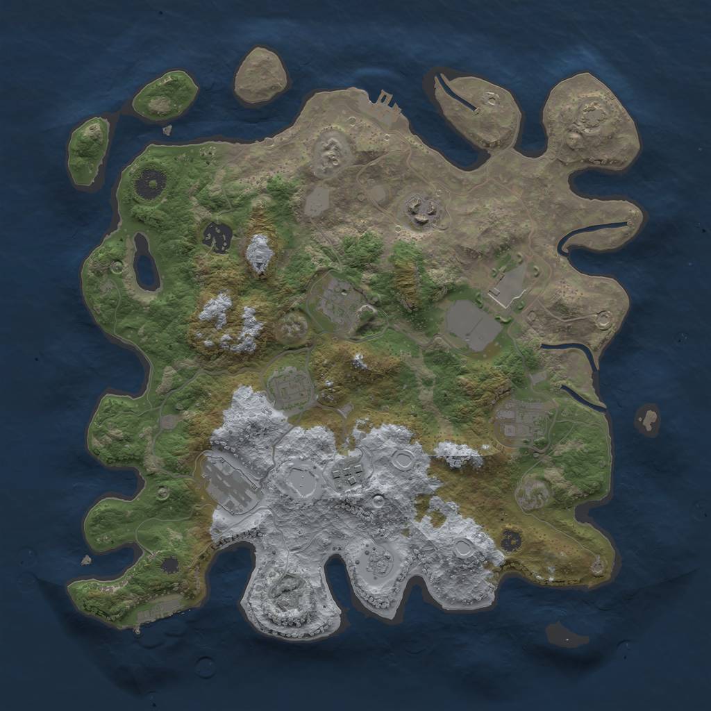 Rust Map: Procedural Map, Size: 3500, Seed: 86769356, 15 Monuments