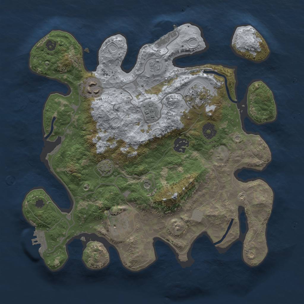Rust Map: Procedural Map, Size: 3000, Seed: 29611, 13 Monuments