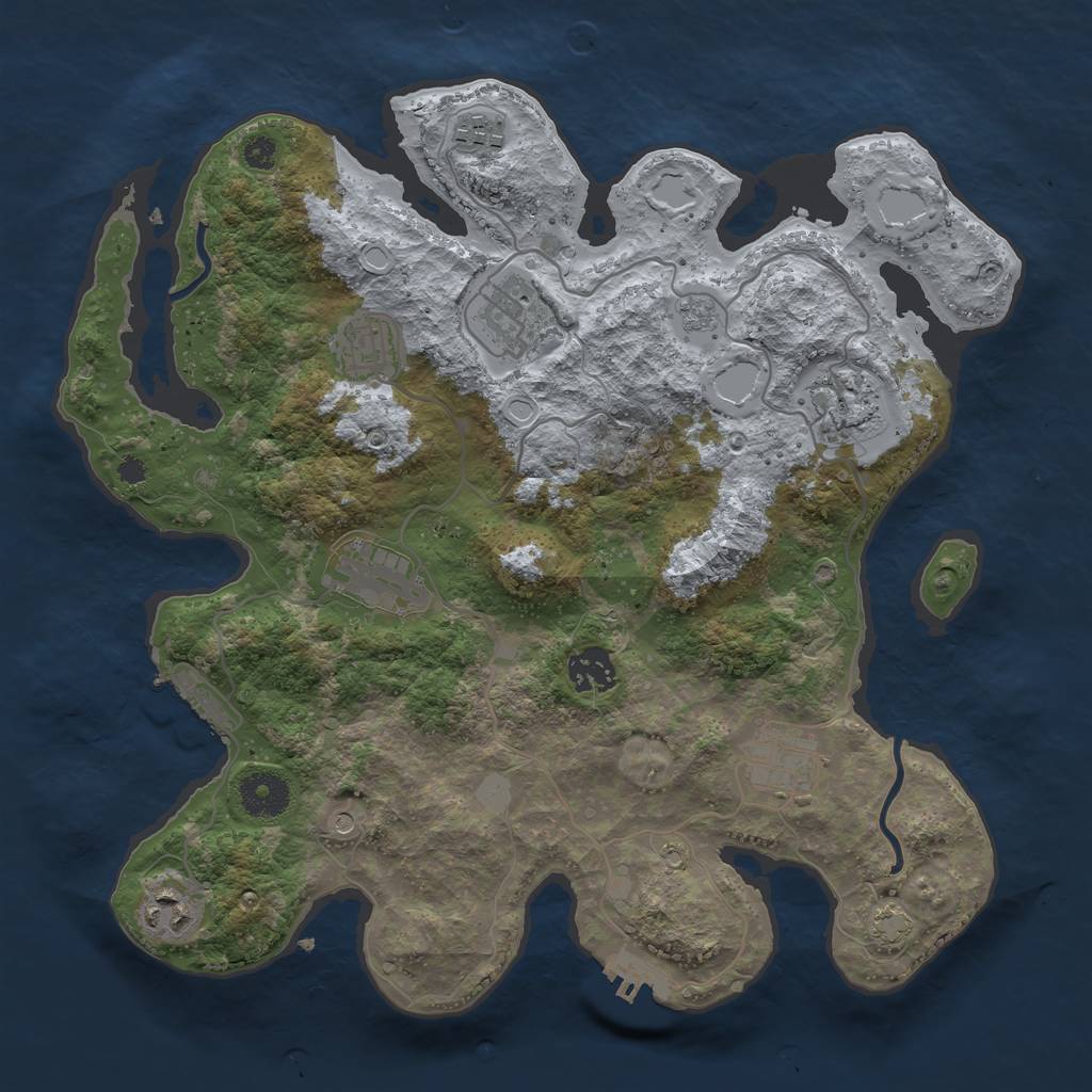 Rust Map: Procedural Map, Size: 3450, Seed: 89842303, 16 Monuments