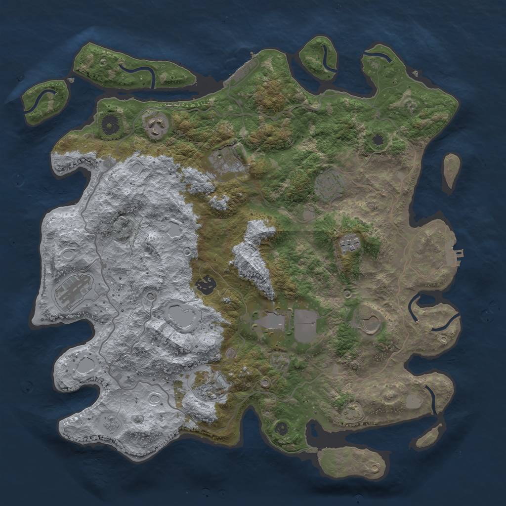 Rust Map: Procedural Map, Size: 4000, Seed: 12316035, 17 Monuments