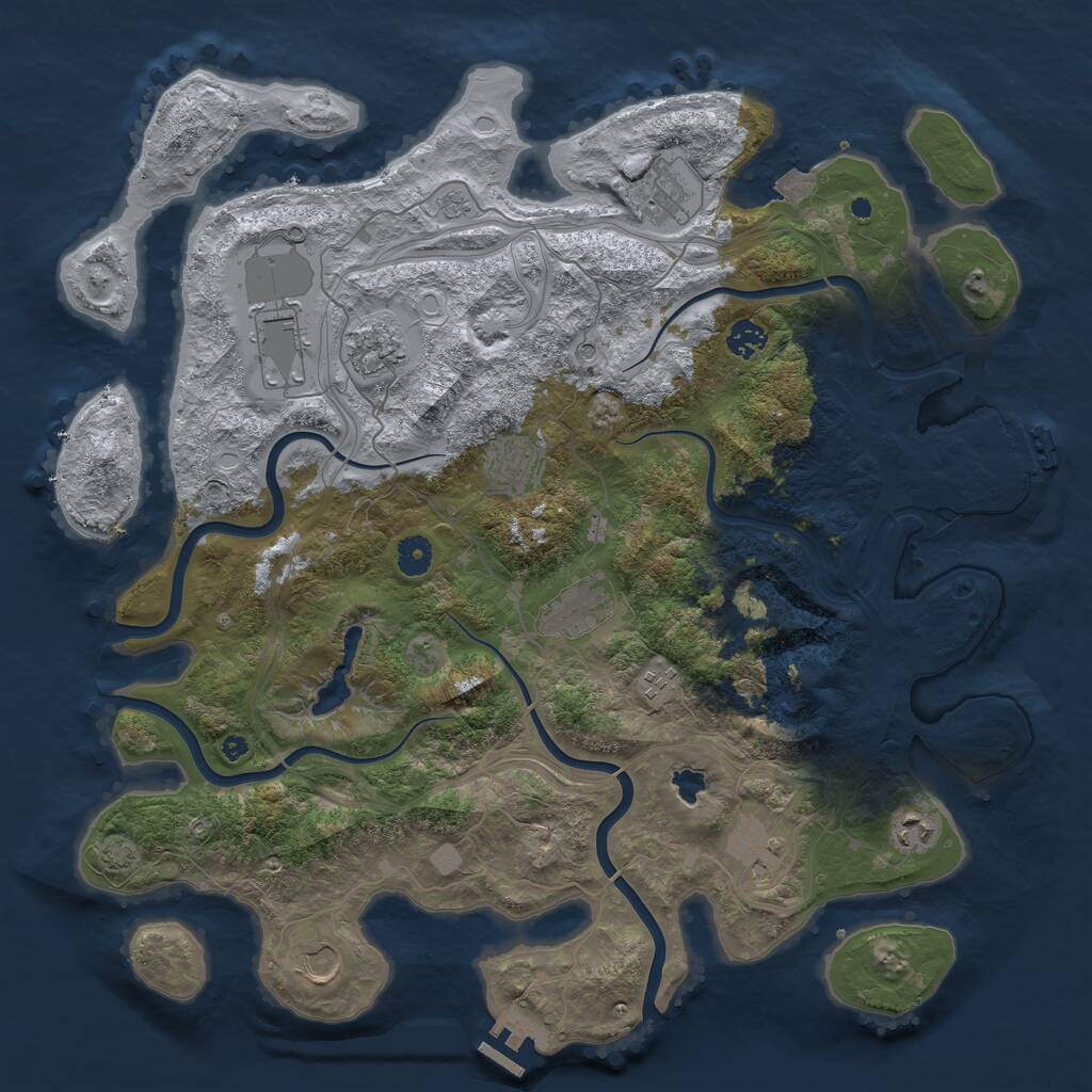 Rust Map: Procedural Map, Size: 4300, Seed: 28007788, 16 Monuments
