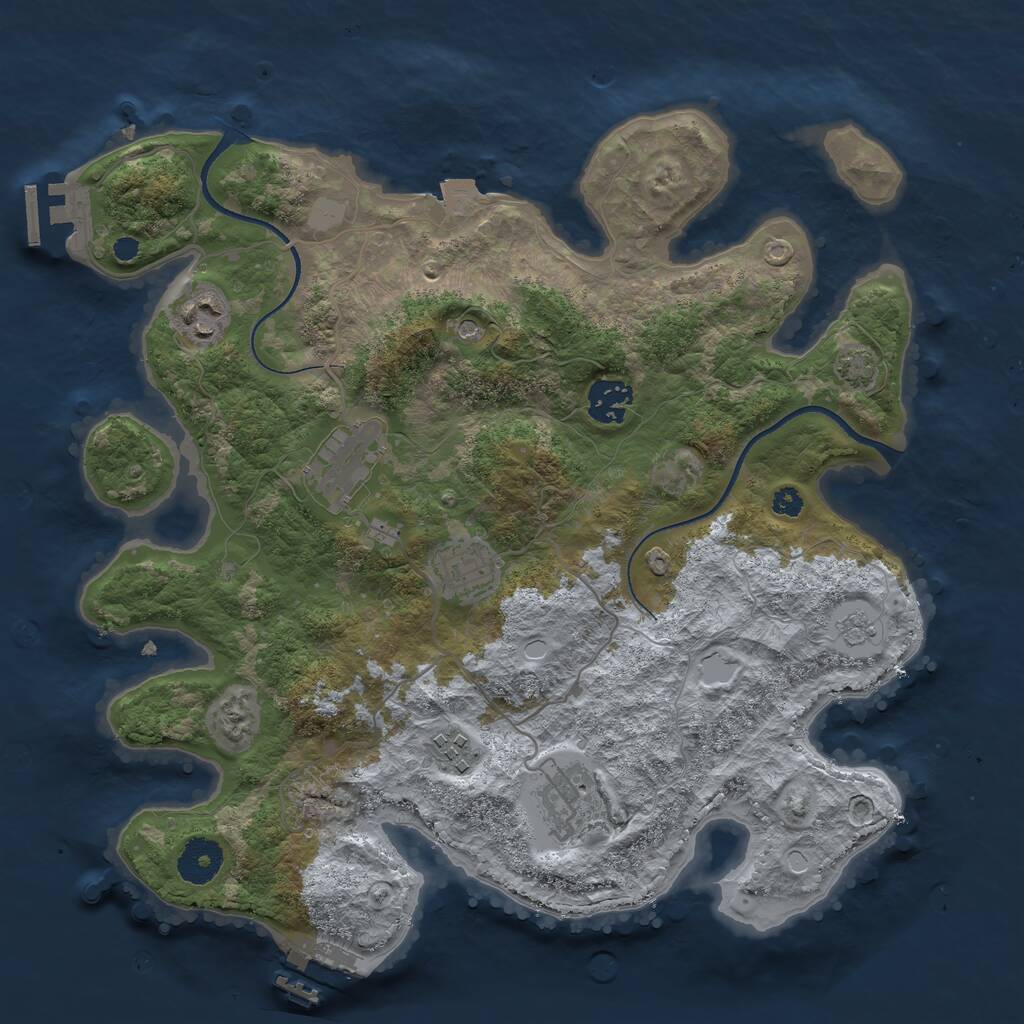 Rust Map: Procedural Map, Size: 3400, Seed: 96573735, 12 Monuments