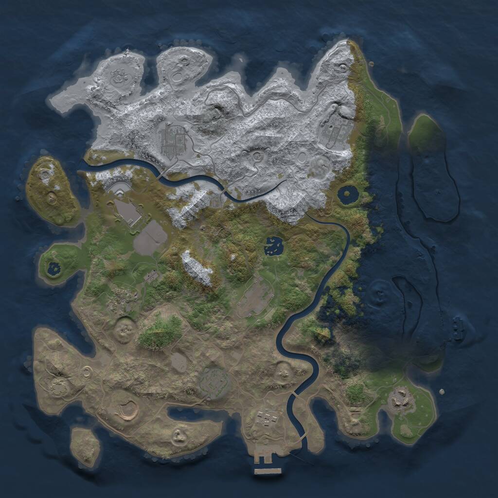Rust Map: Procedural Map, Size: 3750, Seed: 5276965, 16 Monuments