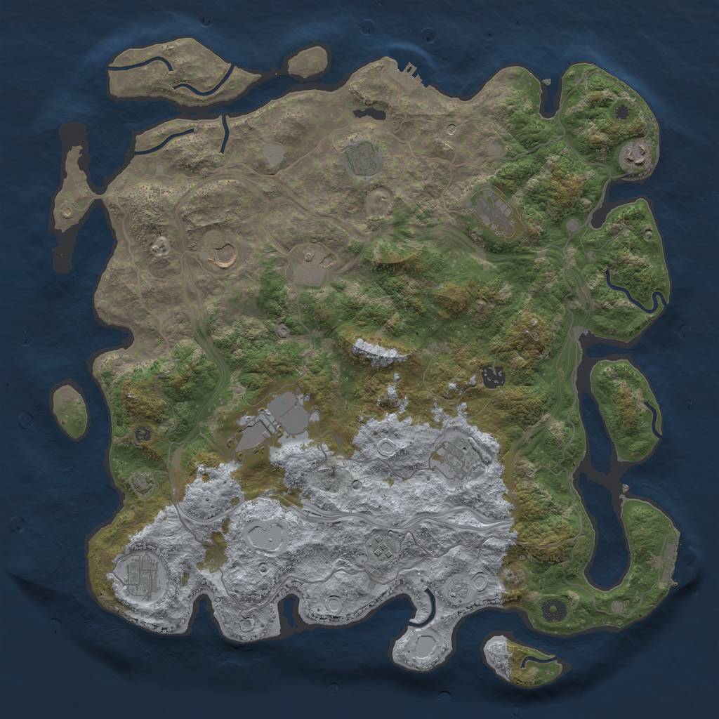 Rust Map: Procedural Map, Size: 4400, Seed: 89752530, 18 Monuments