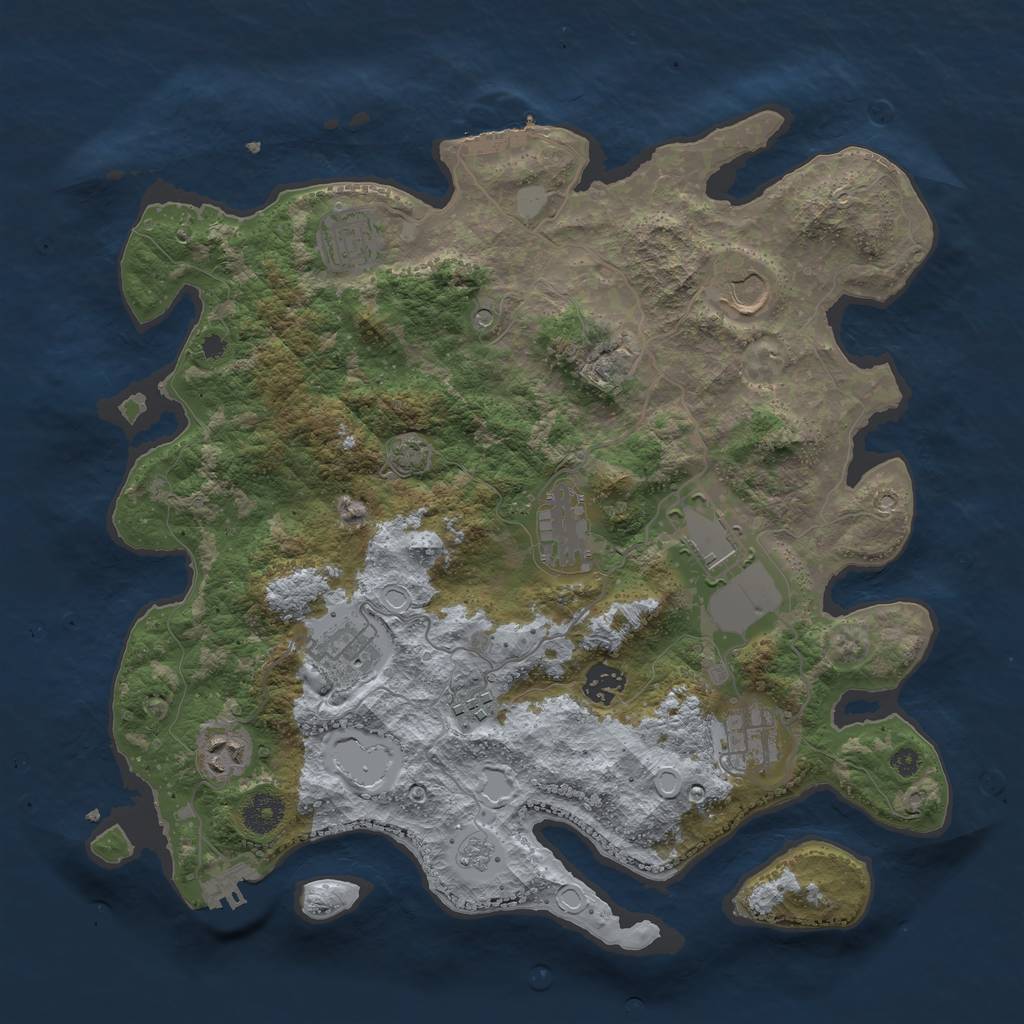 Rust Map: Procedural Map, Size: 3750, Seed: 98605682, 17 Monuments