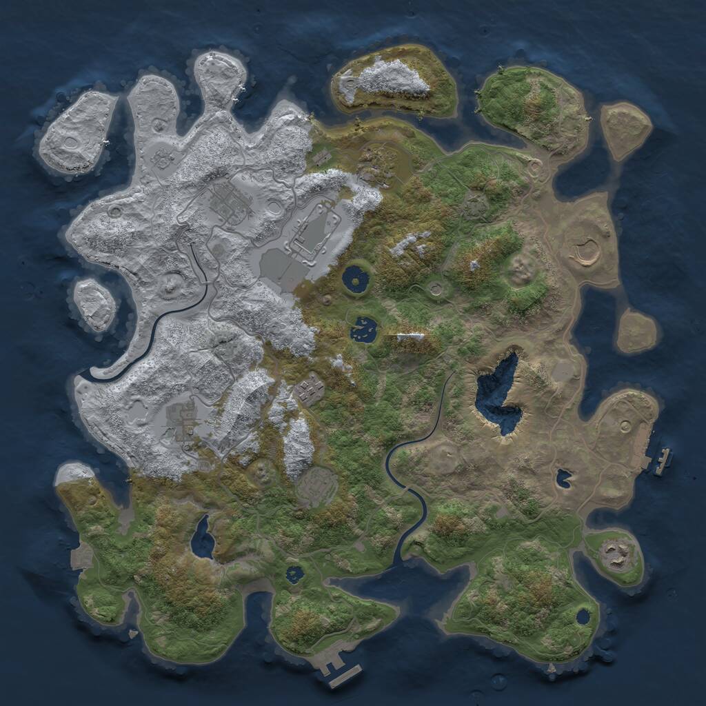 Rust Map: Procedural Map, Size: 4000, Seed: 34218712, 15 Monuments