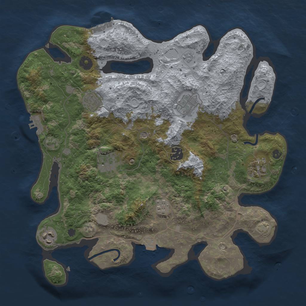 Rust Map: Procedural Map, Size: 3400, Seed: 70399057, 15 Monuments