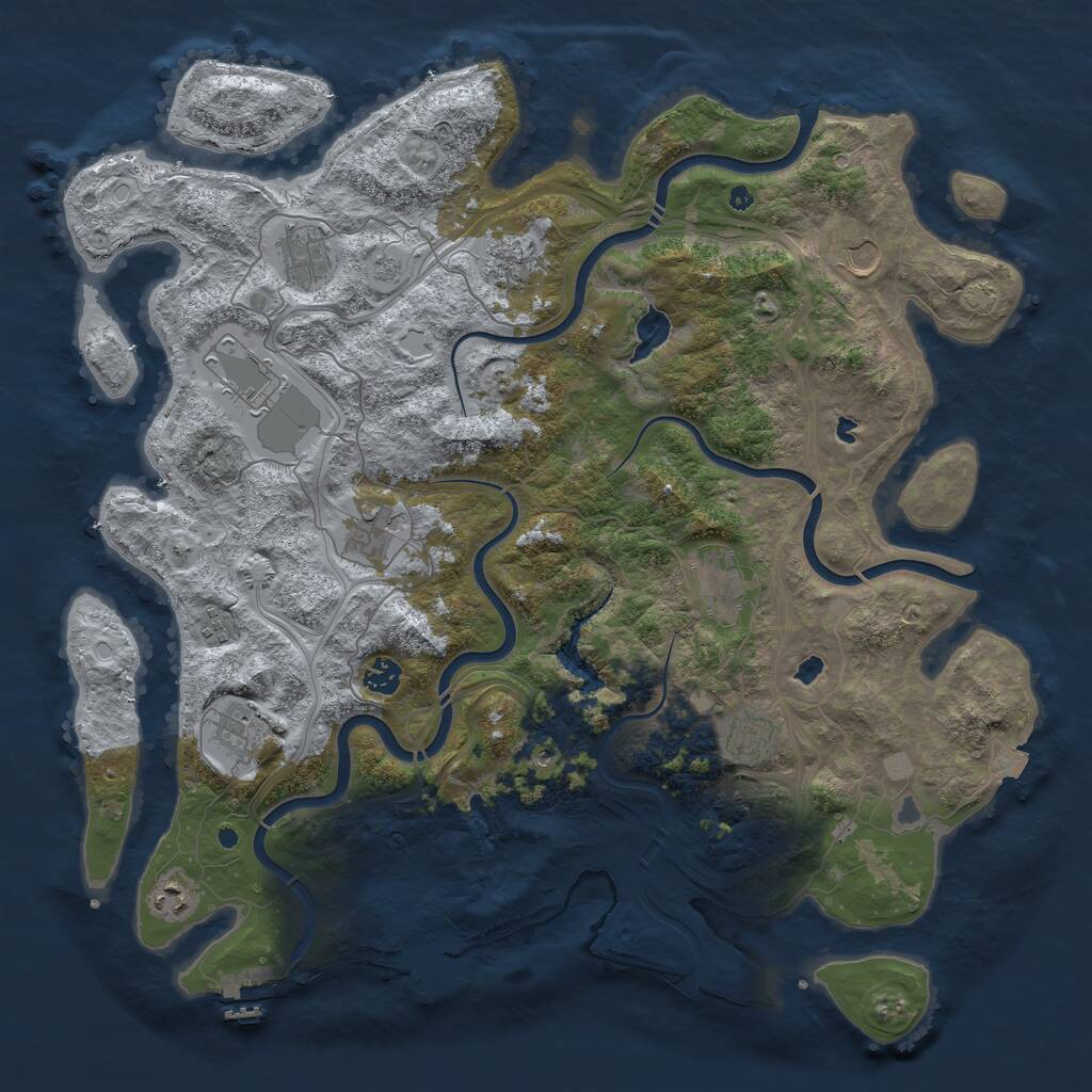 Rust Map: Procedural Map, Size: 4500, Seed: 444555666, 17 Monuments
