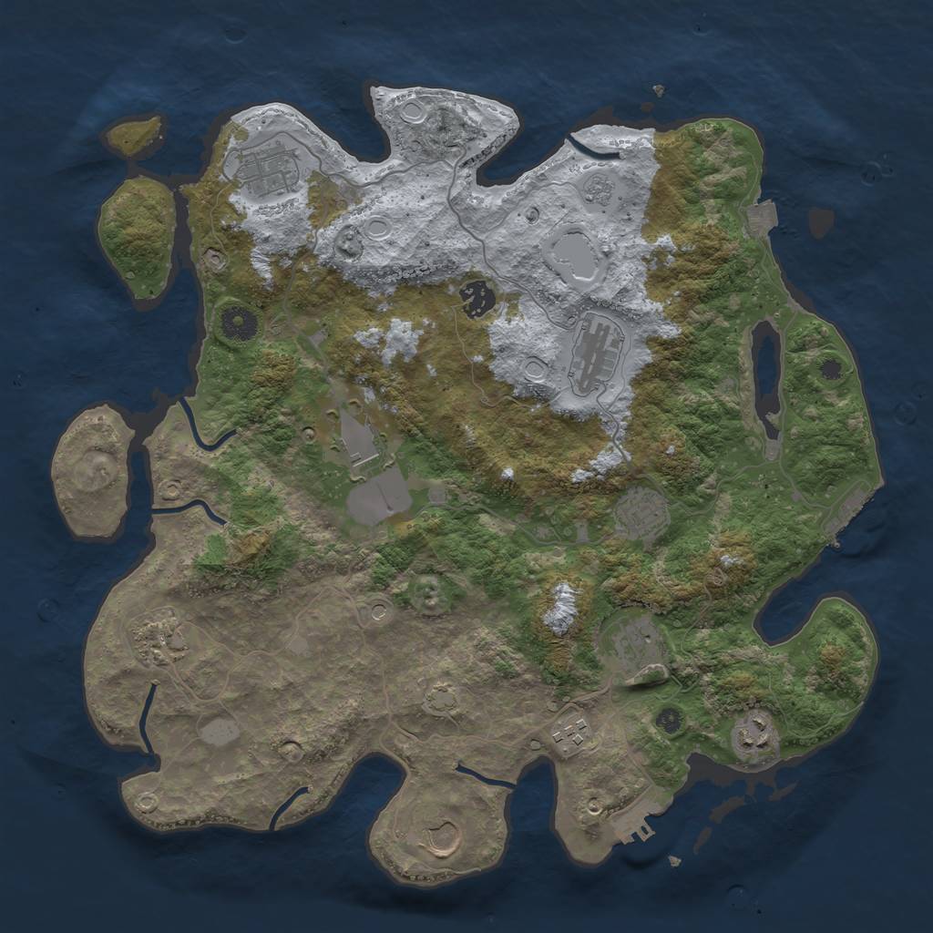 Rust Map: Procedural Map, Size: 3900, Seed: 42402845, 18 Monuments