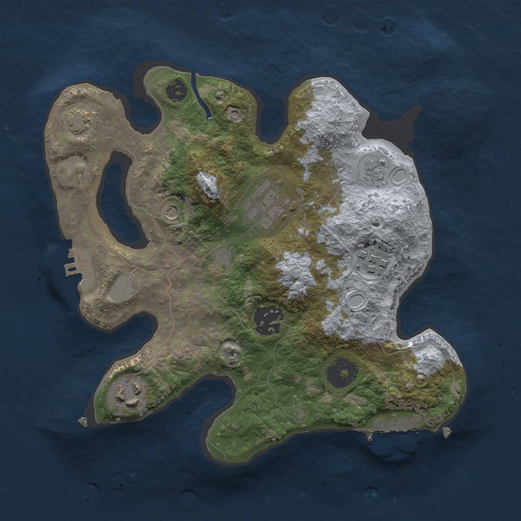 Rust Map: Procedural Map, Size: 2600, Seed: 1865721457, 12 Monuments