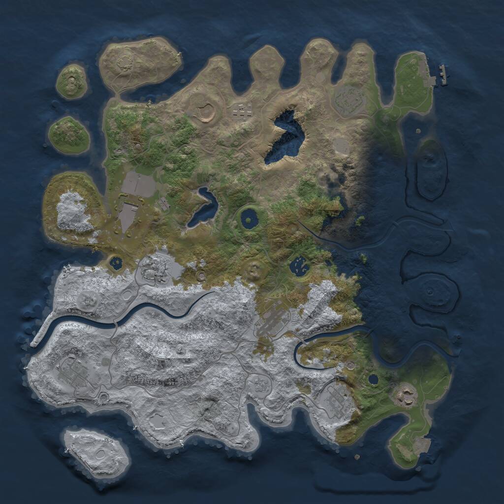 Rust Map: Procedural Map, Size: 4000, Seed: 84821896, 15 Monuments