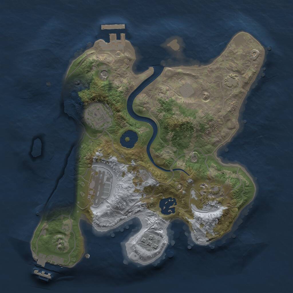Rust Map: Procedural Map, Size: 2500, Seed: 774982025, 10 Monuments