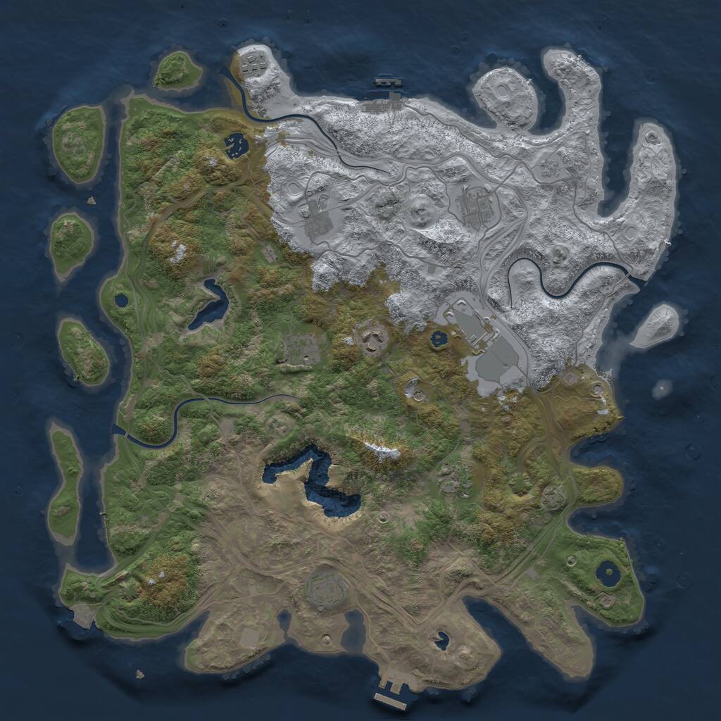 Rust Map: Procedural Map, Size: 4400, Seed: 28903512, 15 Monuments