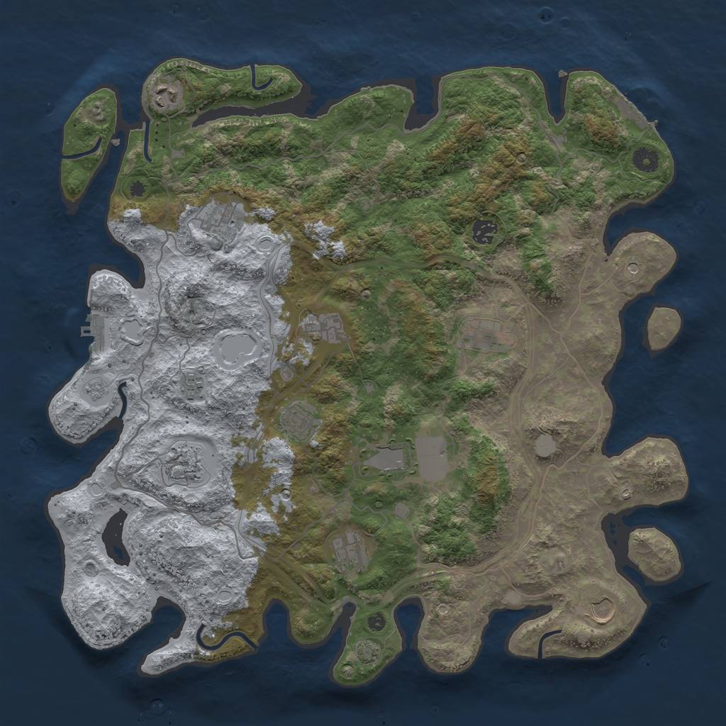 Rust Map: Procedural Map, Size: 4250, Seed: 23513545, 19 Monuments