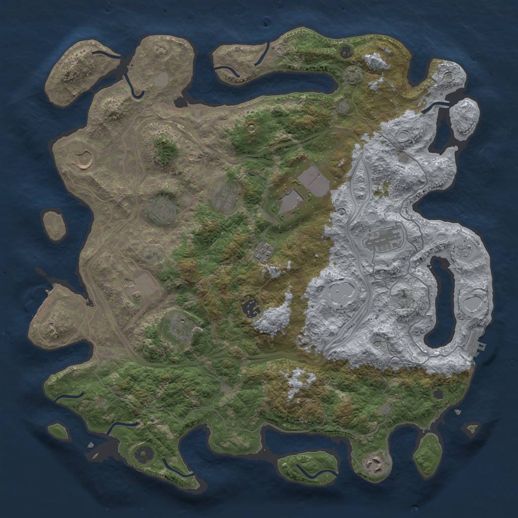 Rust Map: Procedural Map, Size: 4300, Seed: 21052023, 18 Monuments