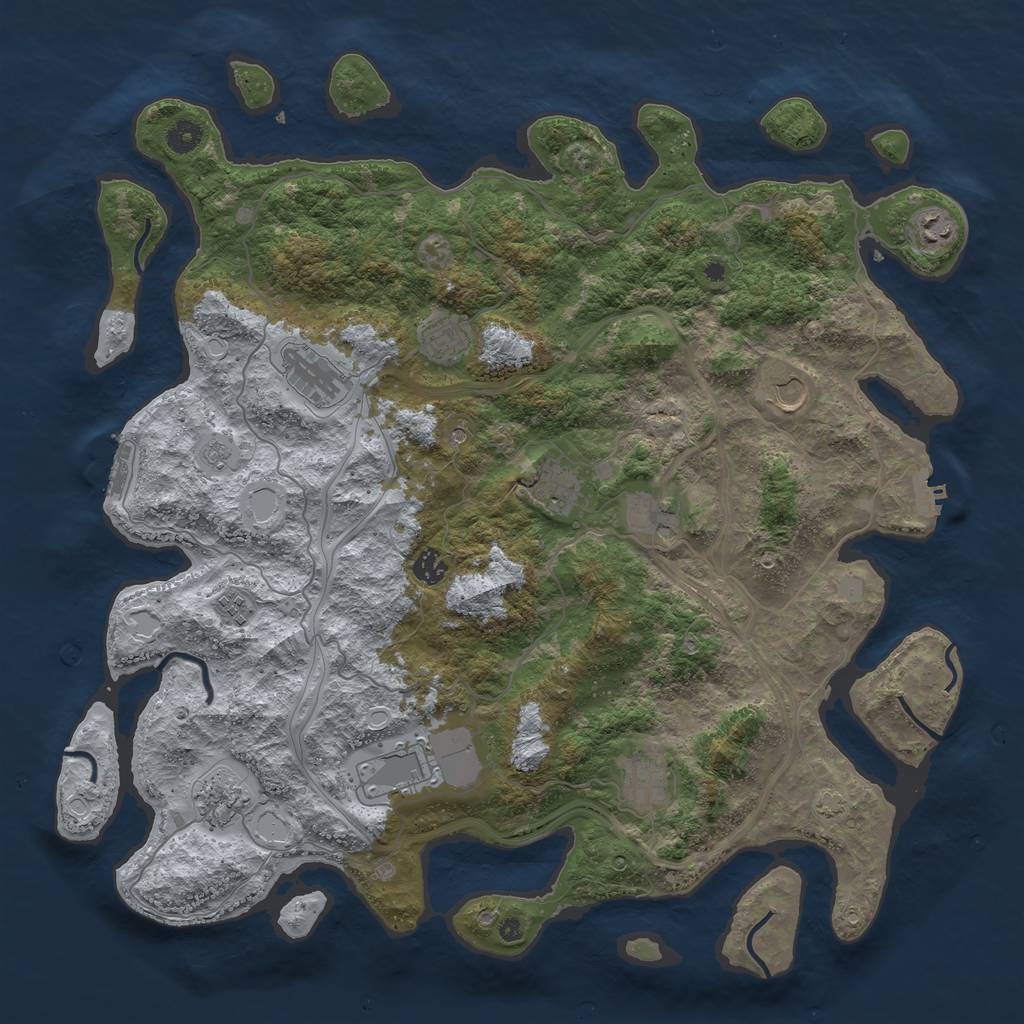 Rust Map: Procedural Map, Size: 4500, Seed: 581924, 19 Monuments