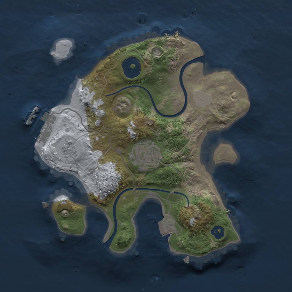 Rust Map: Procedural Map, Size: 2200, Seed: 1671507362, 4 Monuments