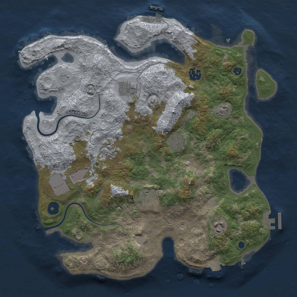 Rust Map: Procedural Map, Size: 3600, Seed: 89078464, 13 Monuments