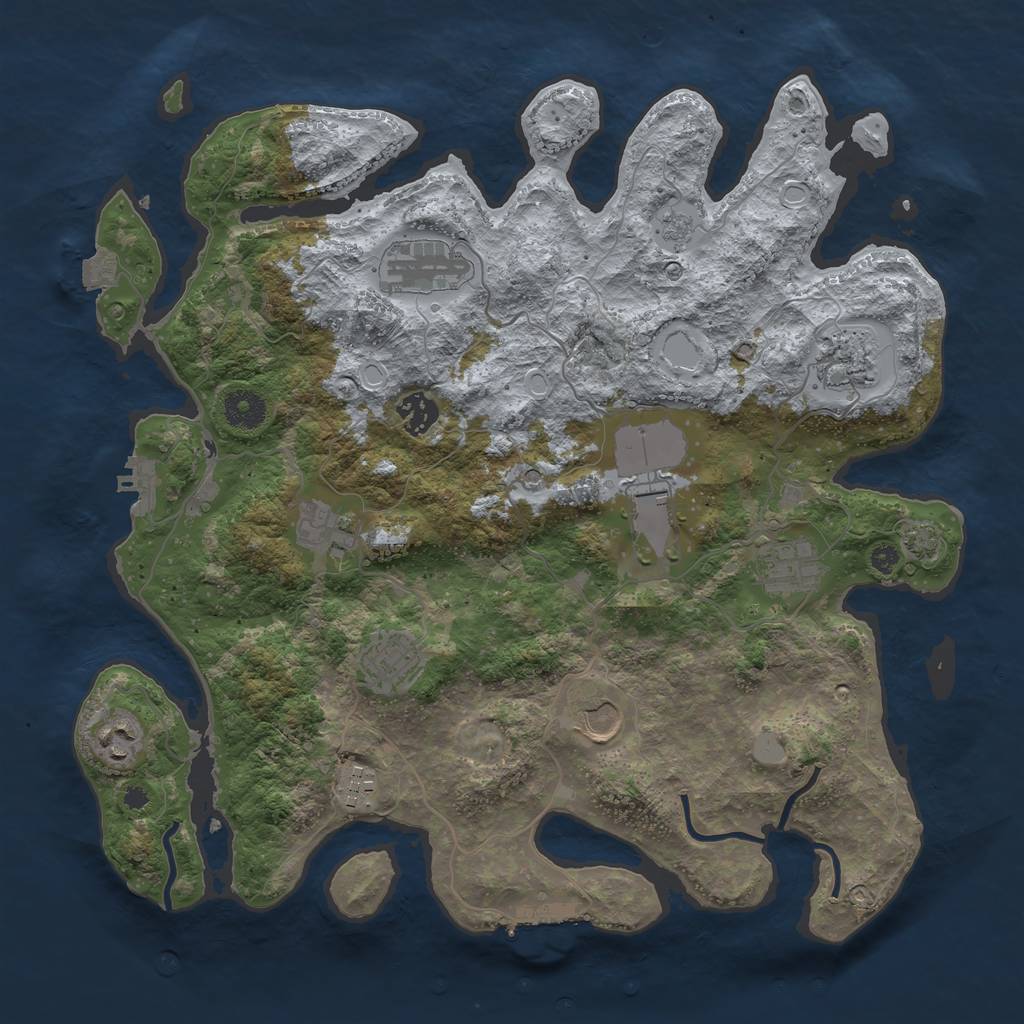 Rust Map: Procedural Map, Size: 3750, Seed: 19450, 18 Monuments