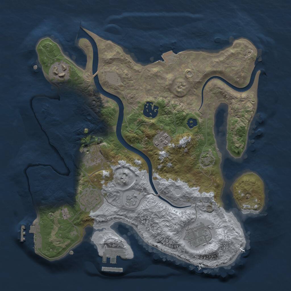 Rust Map: Procedural Map, Size: 2800, Seed: 2334621, 11 Monuments