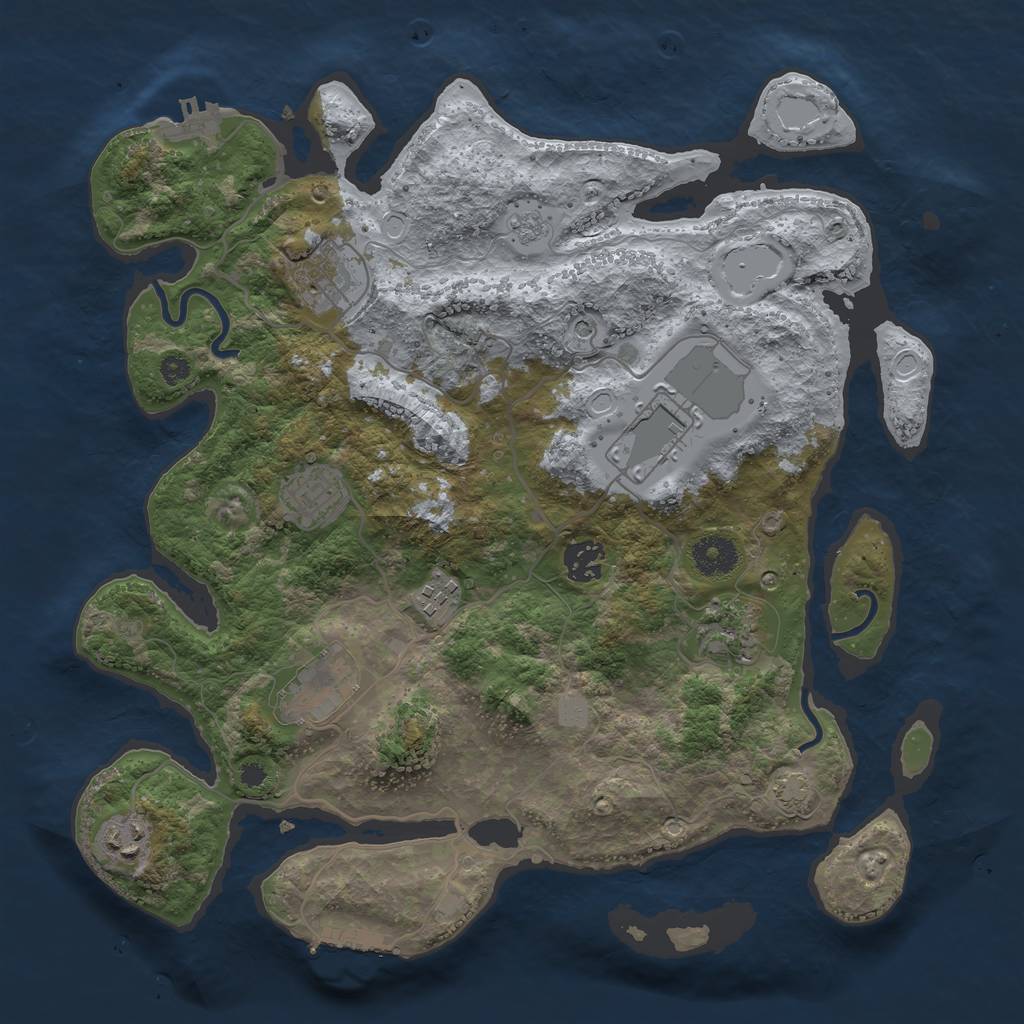 Rust Map: Procedural Map, Size: 3600, Seed: 11828532, 16 Monuments