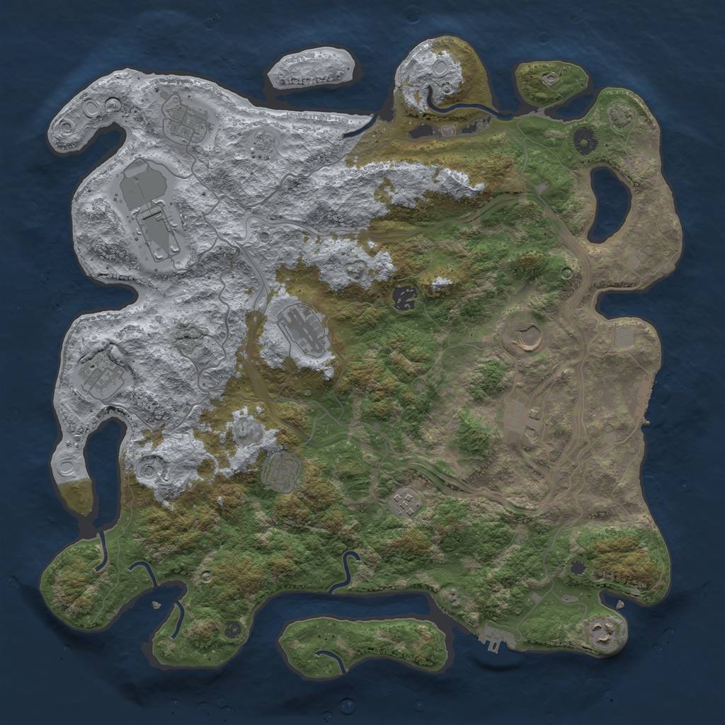 Rust Map: Procedural Map, Size: 4250, Seed: 1423219078, 18 Monuments