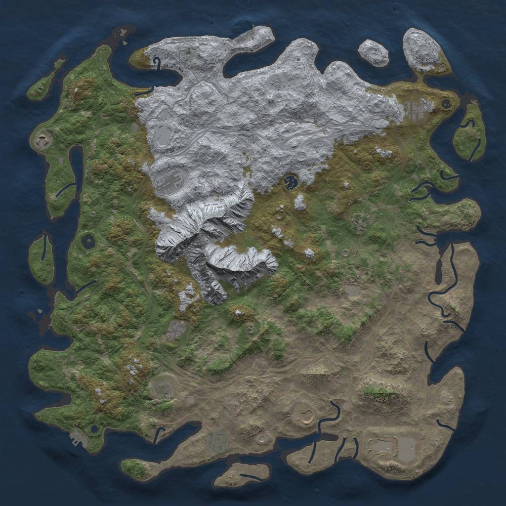 Rust Map: Procedural Map, Size: 5500, Seed: 1846095, 19 Monuments