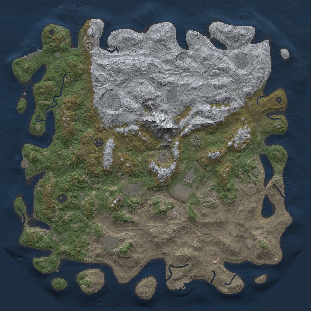 Rust Map: Procedural Map, Size: 5000, Seed: 6363928, 19 Monuments