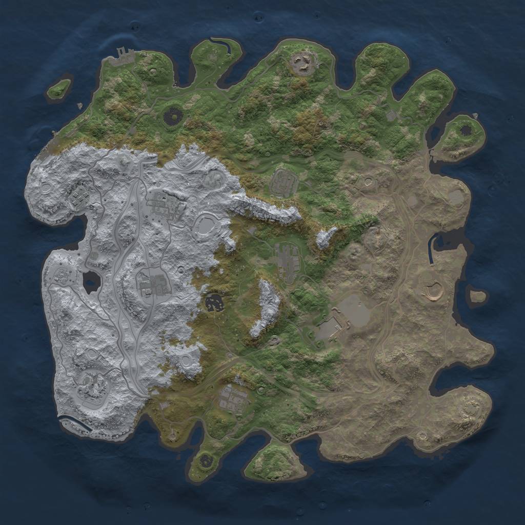 Rust Map: Procedural Map, Size: 4250, Seed: 566989424, 19 Monuments