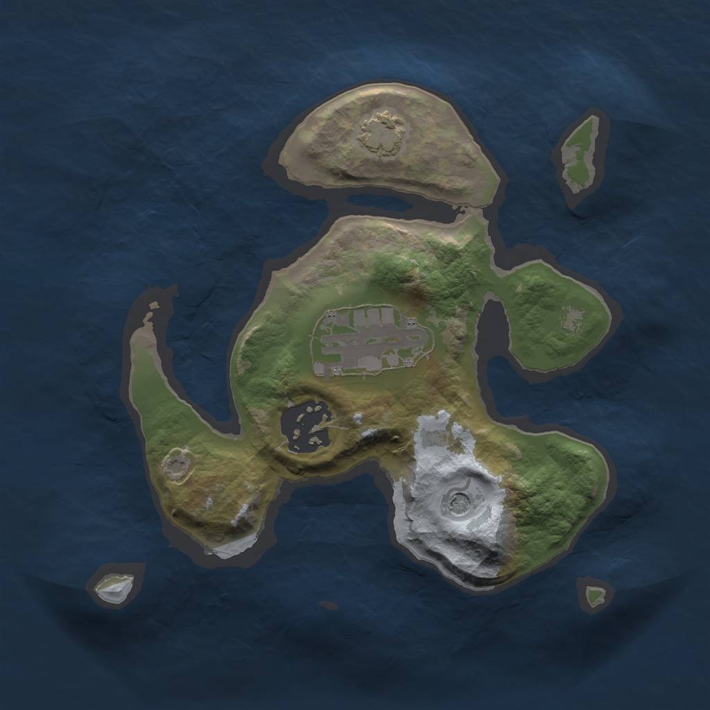 Rust Map: Barren, Size: 2000, Seed: 7344, 6 Monuments