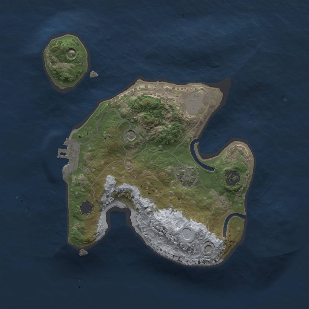 Rust Map: Procedural Map, Size: 2000, Seed: 2425423, 6 Monuments
