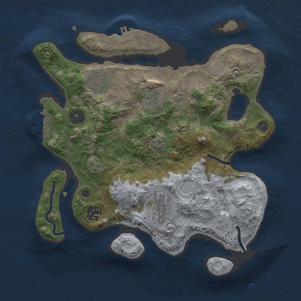 Rust Map: Procedural Map, Size: 3000, Seed: 8290451, 11 Monuments