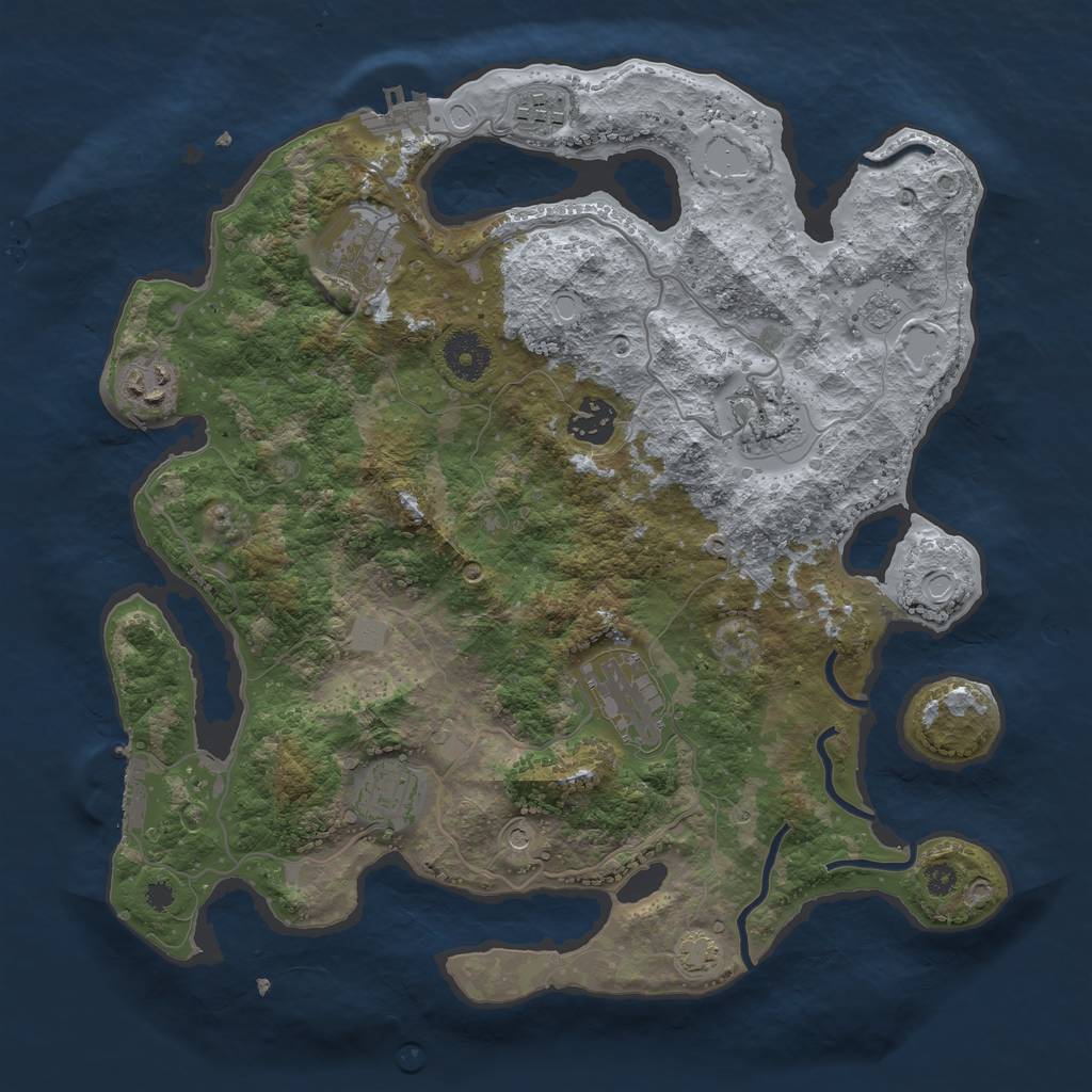 Rust Map: Procedural Map, Size: 3450, Seed: 14311543, 15 Monuments