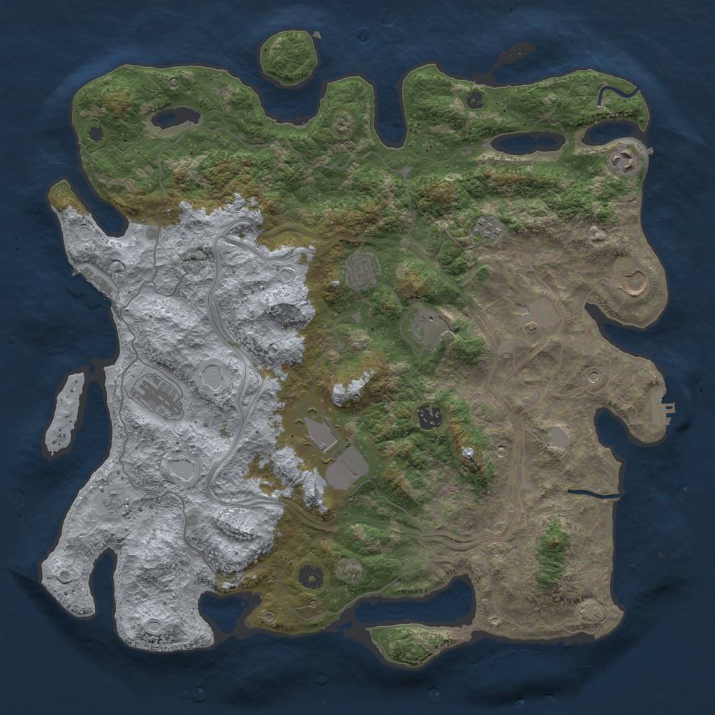 Rust Map: Procedural Map, Size: 4300, Seed: 1322521, 17 Monuments