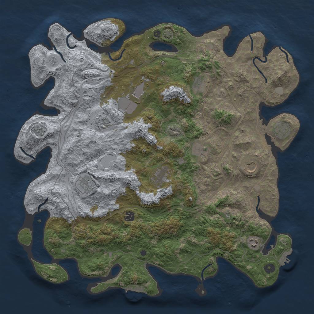 Rust Map: Procedural Map, Size: 4500, Seed: 29977, 19 Monuments