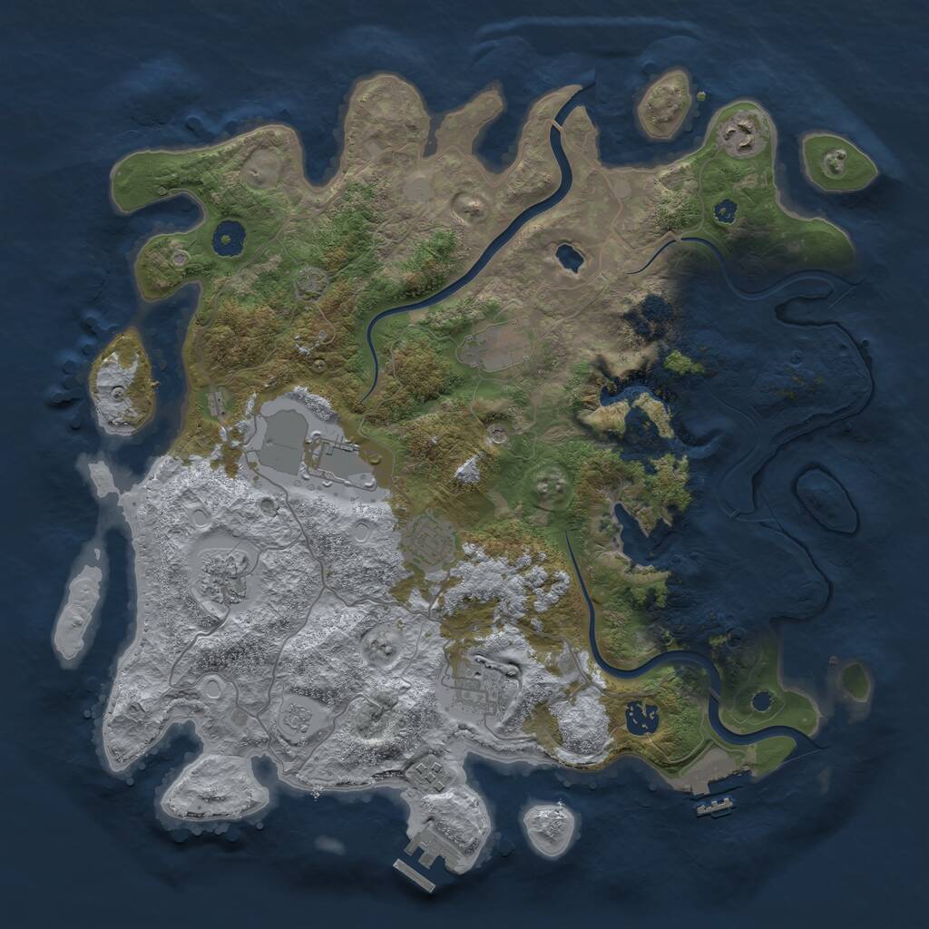 Rust Map: Procedural Map, Size: 4000, Seed: 64380322, 14 Monuments