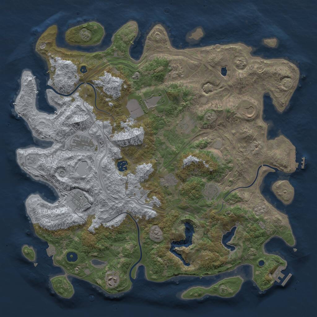 Rust Map: Procedural Map, Size: 4400, Seed: 80663917, 17 Monuments