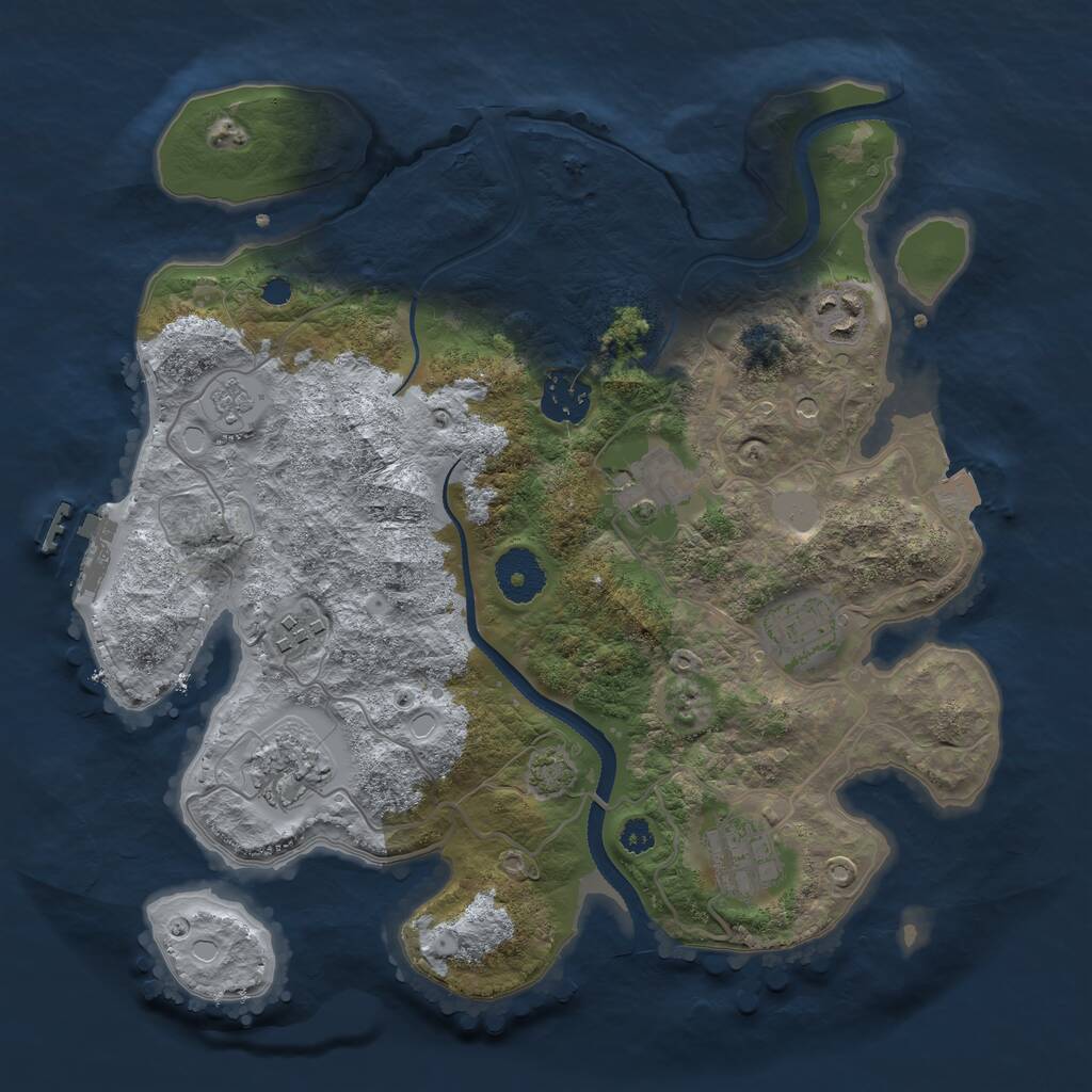 Rust Map: Procedural Map, Size: 3200, Seed: 155482, 12 Monuments