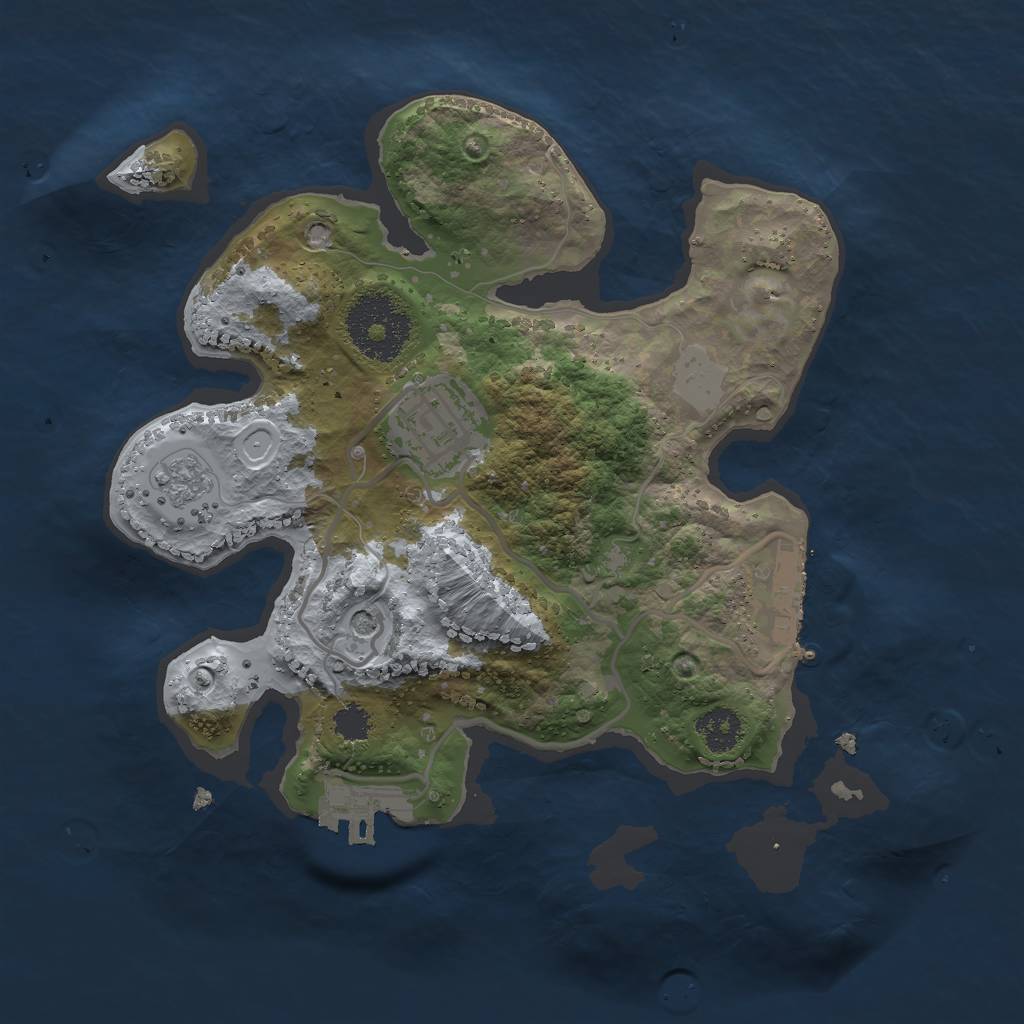 Rust Map: Procedural Map, Size: 2400, Seed: 836429099, 8 Monuments