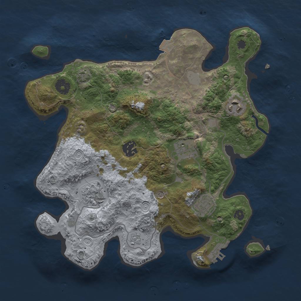 Rust Map: Procedural Map, Size: 3000, Seed: 4875, 12 Monuments