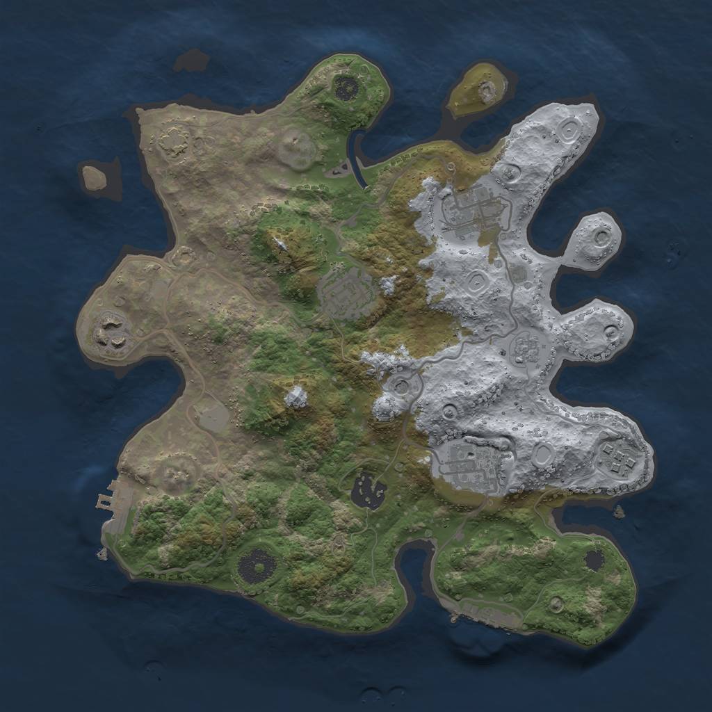 Rust Map: Procedural Map, Size: 3000, Seed: 27882, 14 Monuments
