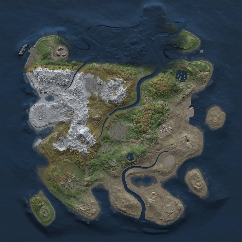 Rust Map: Procedural Map, Size: 3000, Seed: 1148605, 12 Monuments