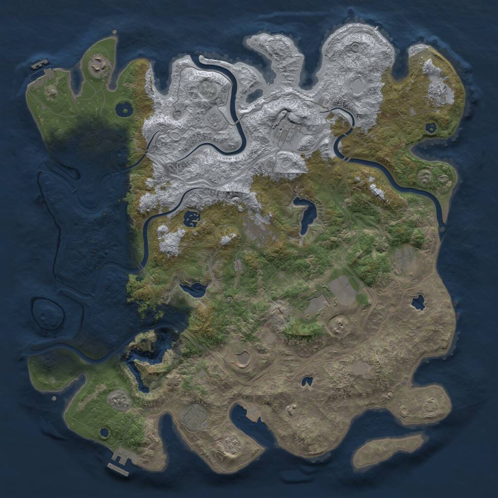 Rust Map: Procedural Map, Size: 4500, Seed: 512953, 16 Monuments