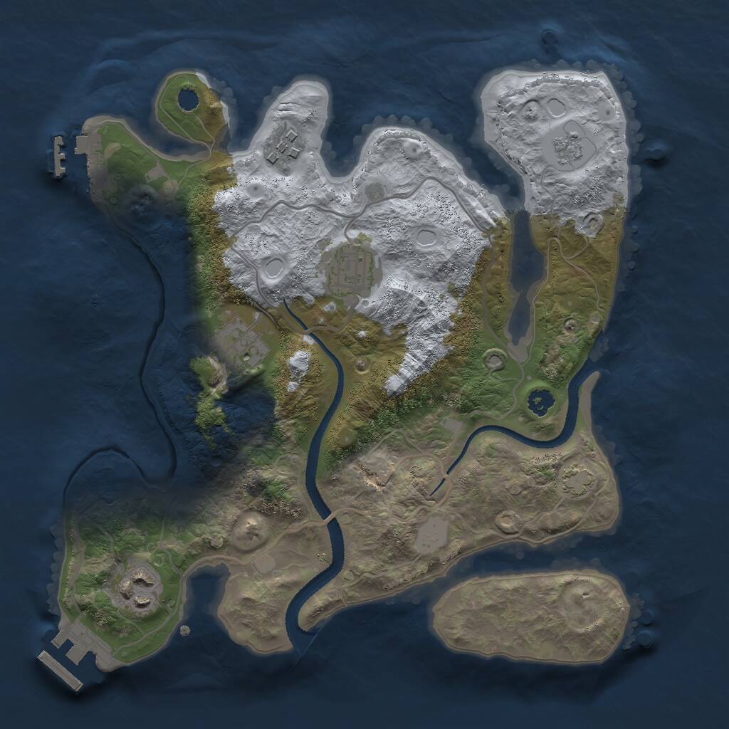 Rust Map: Procedural Map, Size: 2800, Seed: 490490876, 9 Monuments