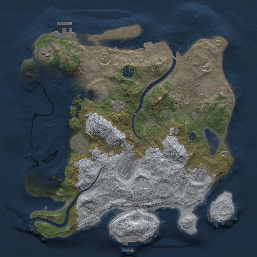 Rust Map: Procedural Map, Size: 3450, Seed: 96727304, 14 Monuments