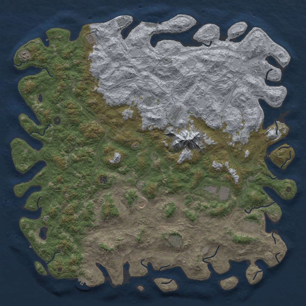 Rust Map: Procedural Map, Size: 6000, Seed: 3912768, 19 Monuments